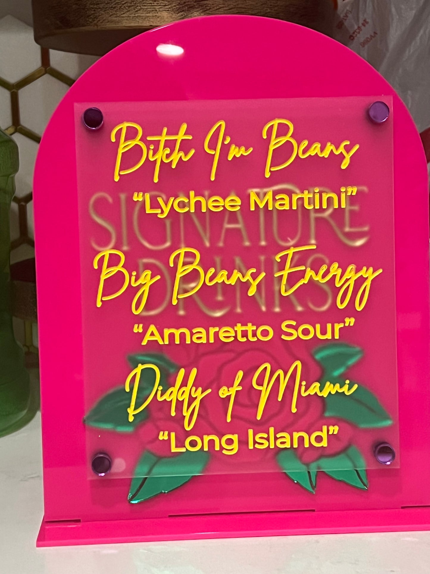 Arched Bar Menu
