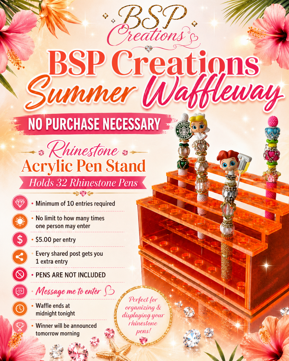 Rhinestone Pen Stand Waffleway