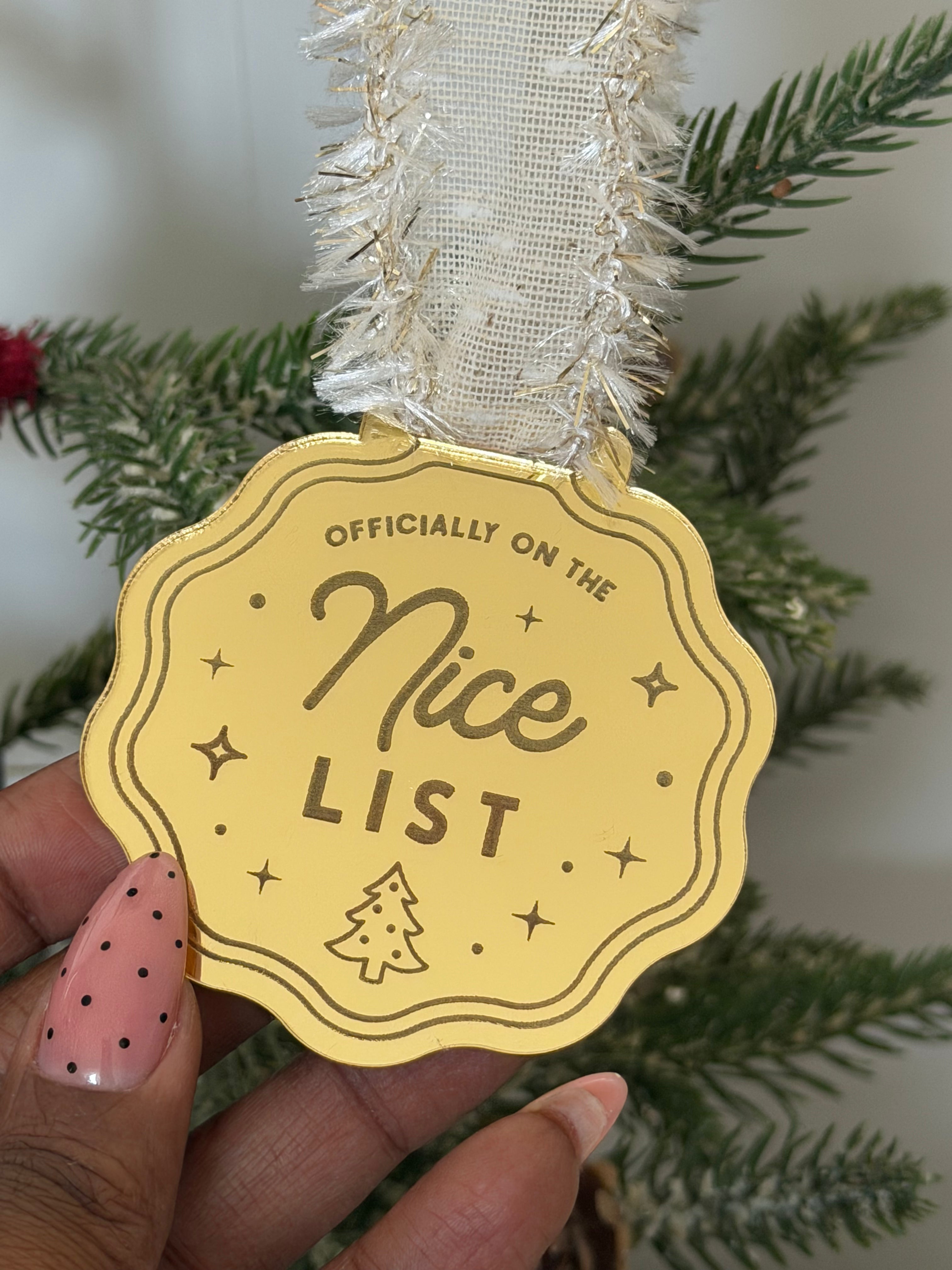 Officially on the Nice List Christmas Ornament