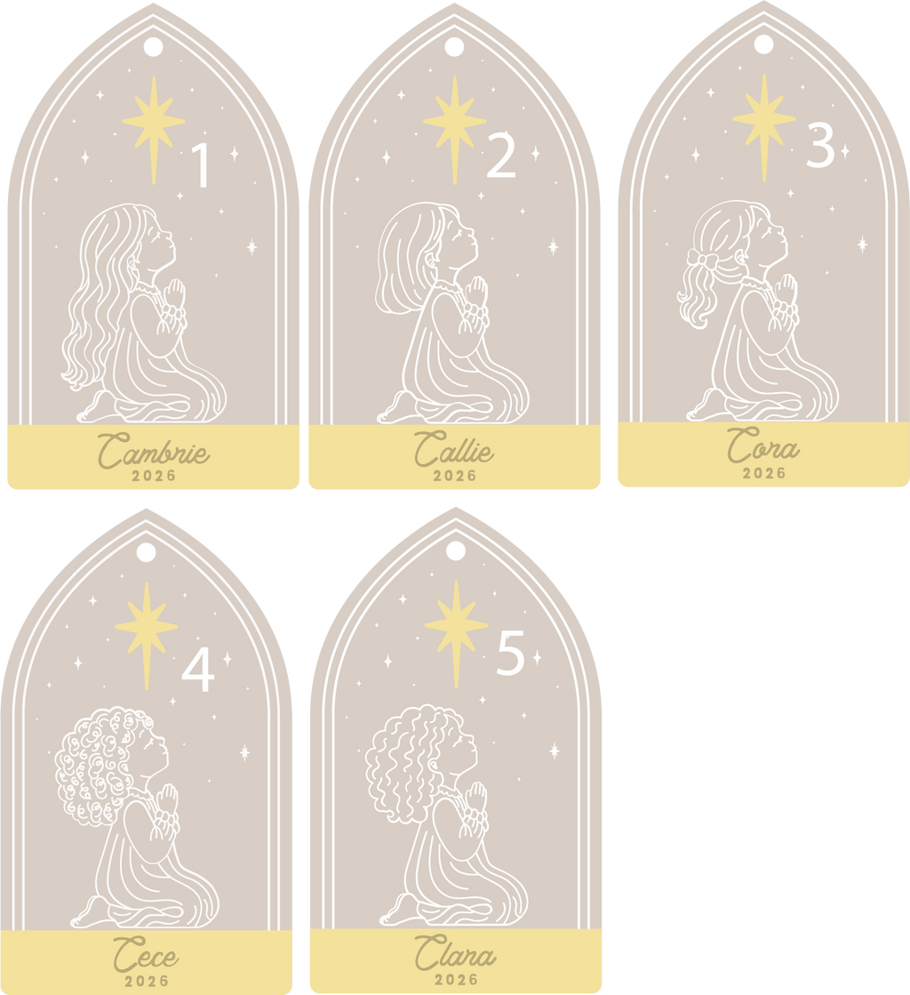 Personalized Praying Child Christmas Ornament