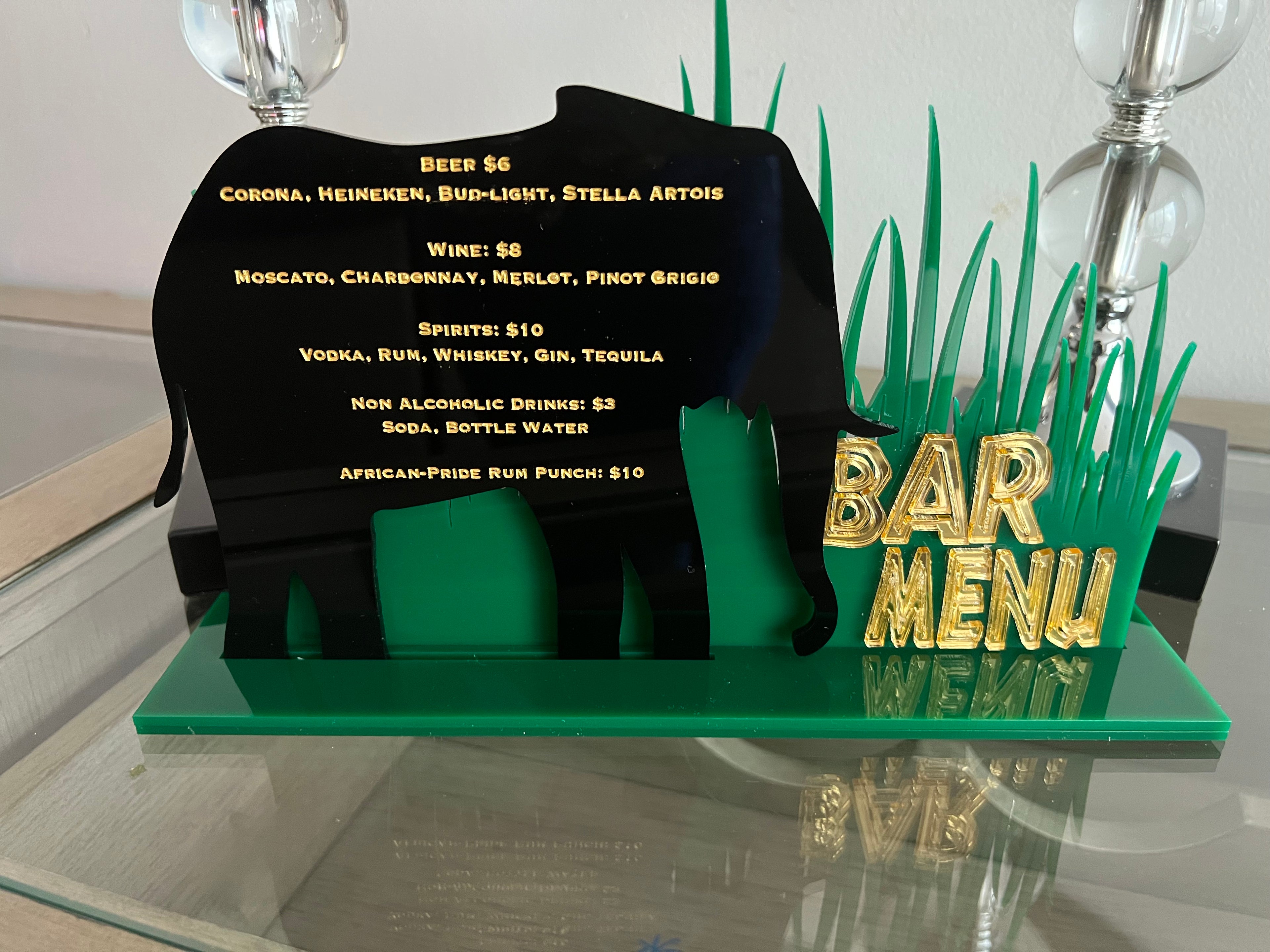 Arched Bar Menu