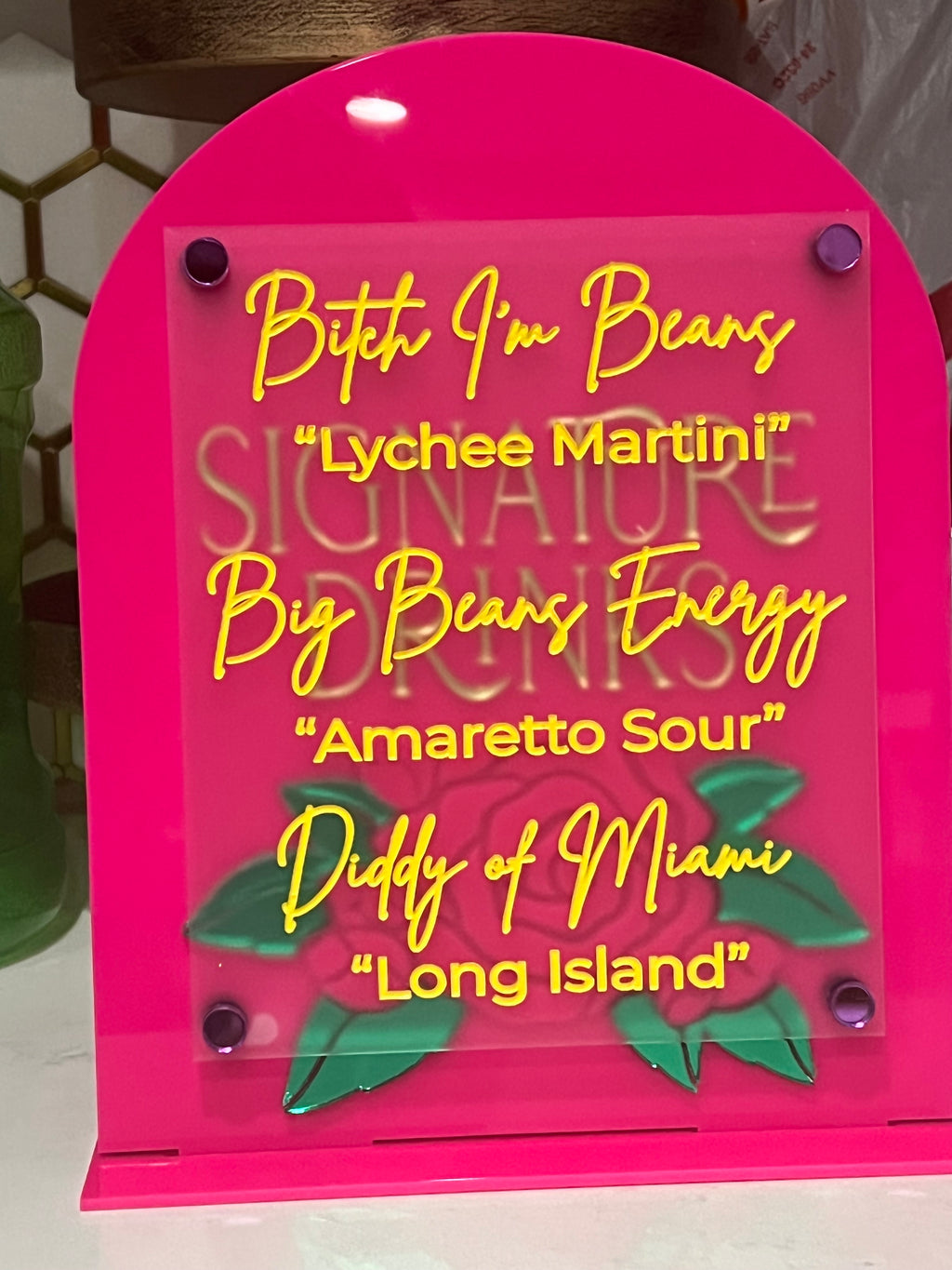 Arched Bar Menu